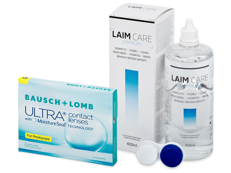 Bausch + Lomb ULTRA for Presbyopia (3 šošovky) + roztok Laim-Care 400 ml - Výhodný balíček