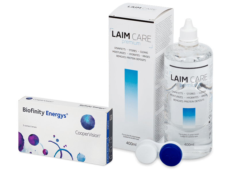 Biofinity Energys (3 šošovky) + roztok Laim Care 400 ml - Výhodný balíček