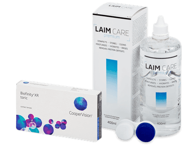 Biofinity XR Toric (3 šošovky) + roztok Laim-Care 400 ml