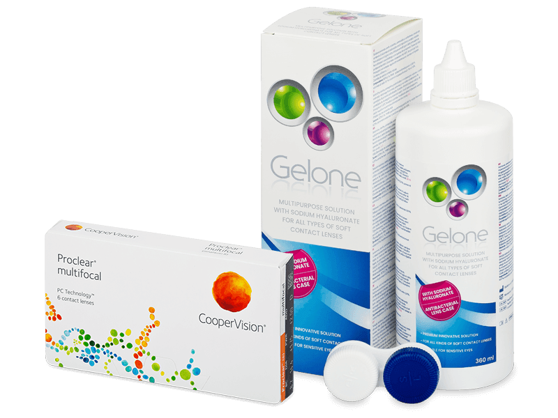 Proclear Multifocal (6 šošoviek) + Gelone 360 ml - Výhodný balíček