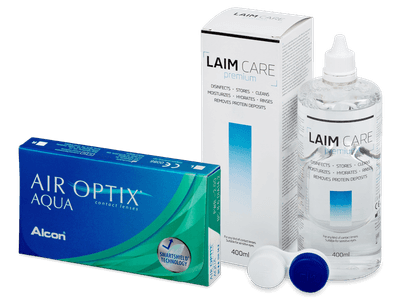 Air Optix Aqua (6 šošoviek) + roztok Laim Care 400 ml - Výhodný balíček