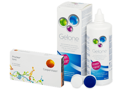 Proclear Toric (3 šošovky) + Gelone 360 ml