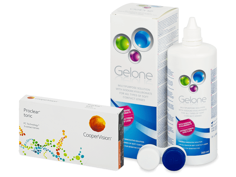 Proclear Toric (3 šošovky) + Gelone 360 ml - Výhodný balíček