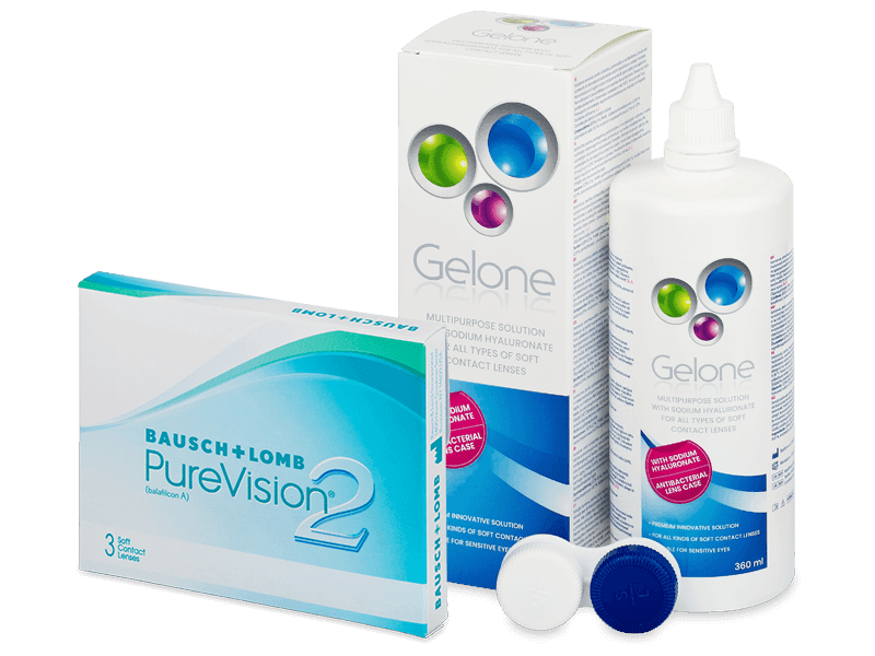 PureVision 2 (3 šošovky) + Gelone 360 ml - Výhodný balíček