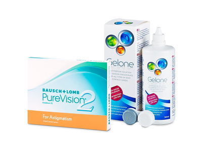 PureVision 2 for Astigmatism (3 šošovky) + roztok Gelone 360 ml