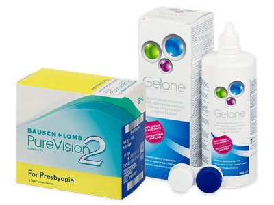 PureVision 2 for Presbyopia (6 šošoviek) + Gelone 360 ml - Výhodný balíček