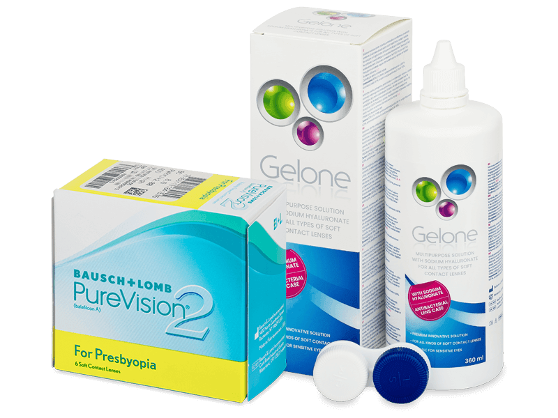 PureVision 2 for Presbyopia (6 šošoviek) + Gelone 360 ml - Výhodný balíček