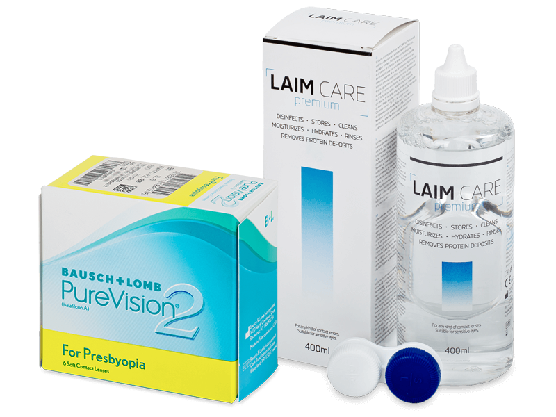 PureVision 2 for Presbyopia (6 šošoviek) + roztok Laim-Care 400 ml - Výhodný balíček
