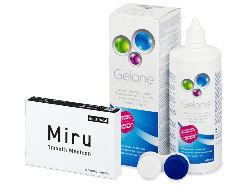 Miru 1month Menicon multifocal (6 šošoviek) + Gelone 360 ml - Výhodný balíček
