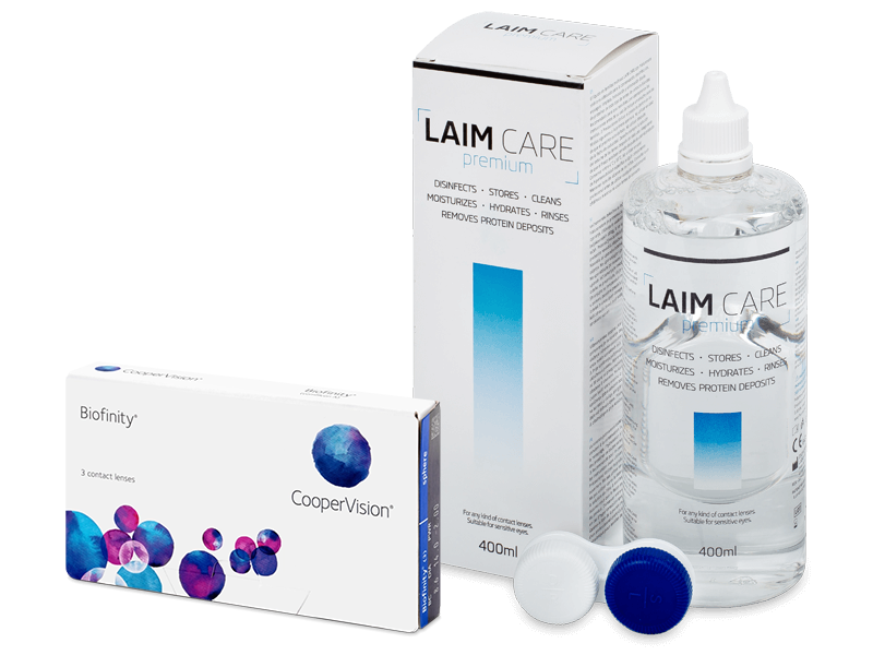 Biofinity (3 šošovky) + roztok Laim Care 400 ml - Výhodný balíček