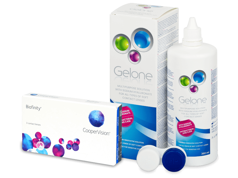 Biofinity (3 šošovky) + Gelone 360 ml - Výhodný balíček