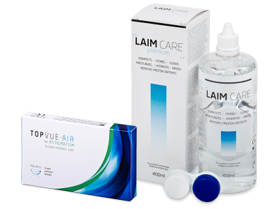 TopVue Air for Astigmatism (3 šošovky) + roztok Laim-Care 400 ml