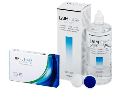 TopVue Air for Astigmatism (3 šošovky) + roztok Laim Care 400 ml