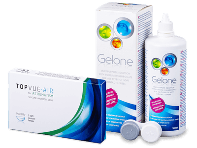 TopVue Air for Astigmatism (3 šošovky) + roztok Gelone 360 ml