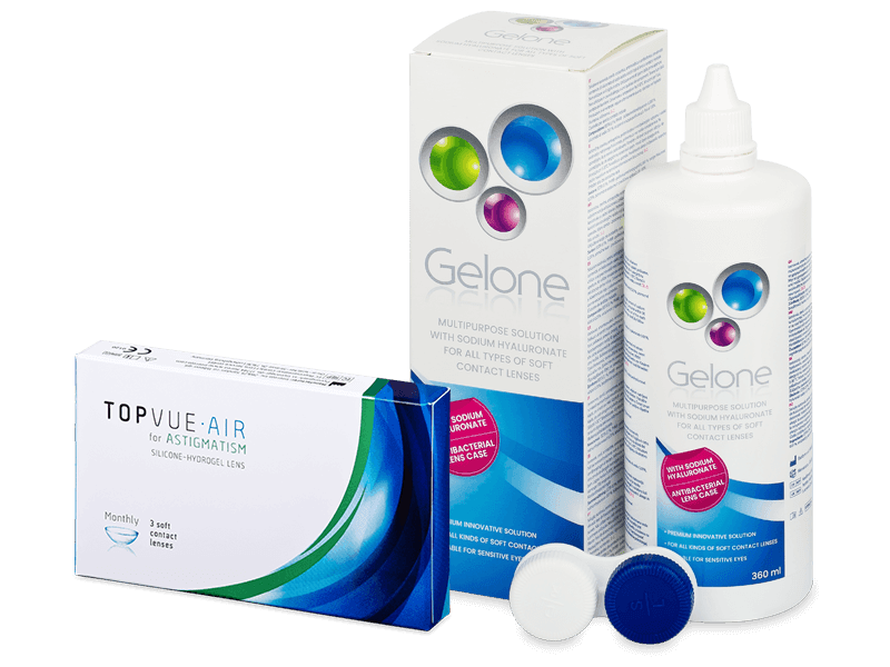 TopVue Air for Astigmatism (3 šošovky) + Gelone 360 ml - Výhodný balíček