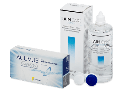 Acuvue Oasys (12 šošoviek) + roztok Laim Care 400 ml