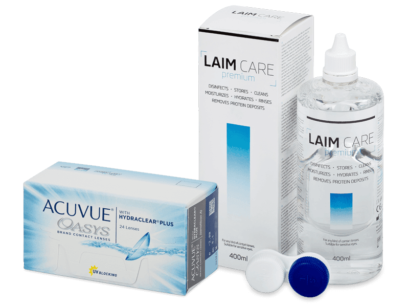 Acuvue Oasys (24 šošoviek) + roztok Laim Care 400 ml - Výhodný balíček