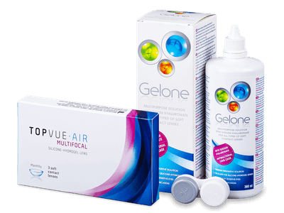 TopVue Air Multifocal (3 šošovky) + roztok Gelone 360 ml