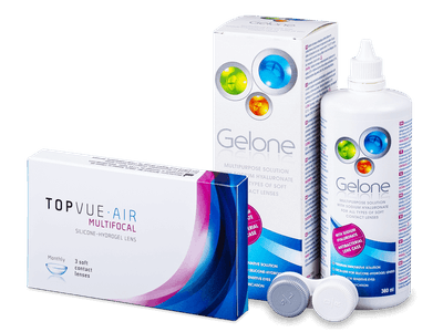 TopVue Air Multifocal (3 šošovky) + roztok Gelone 360 ml