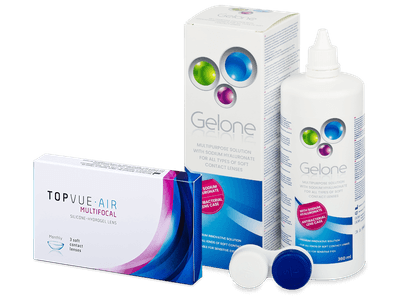 TopVue Air Multifocal (3 šošovky) + roztok Gelone 360 ml