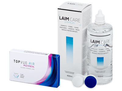 TopVue Air Multifocal (3 šošovky) + roztok Laim Care 400 ml