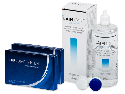 TopVue Premium (12 šošoviek) + roztok Laim-Care 400 ml