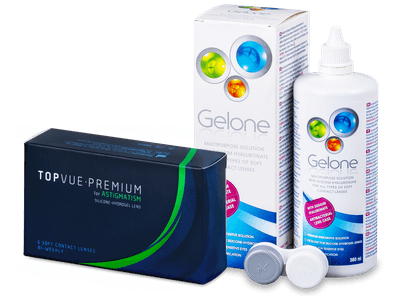 TopVue Premium for Astigmatism (6 šošoviek) + Gelone 360 ml - Starší vzhľad