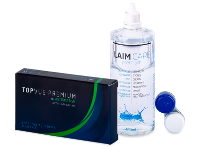 TopVue Premium for Astigmatism (3 šošovky) + roztok Laim-Care 400 ml