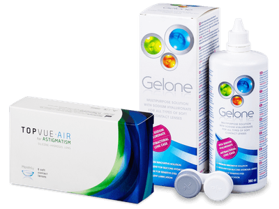 TopVue Air for Astigmatism (6 šošoviek) + roztok Gelone 360 ml
