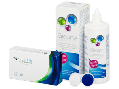 TopVue Air for Astigmatism (6 šošoviek) + Gelone 360 ml