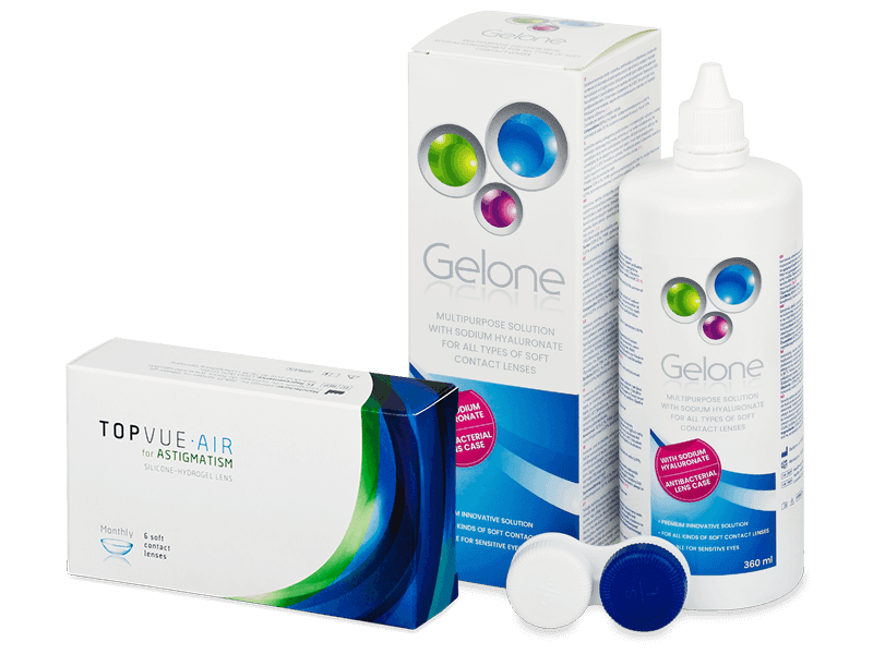 TopVue Air for Astigmatism (6 šošoviek) + Gelone 360 ml - Výhodný balíček