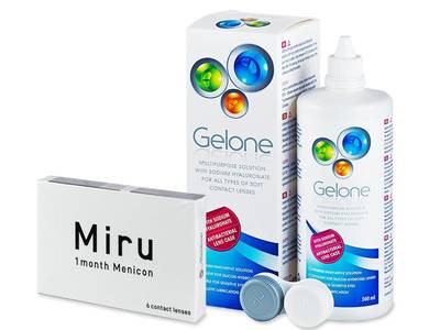 Miru 1month Menicon (6 šošoviek) + roztok Gelone 360 ml