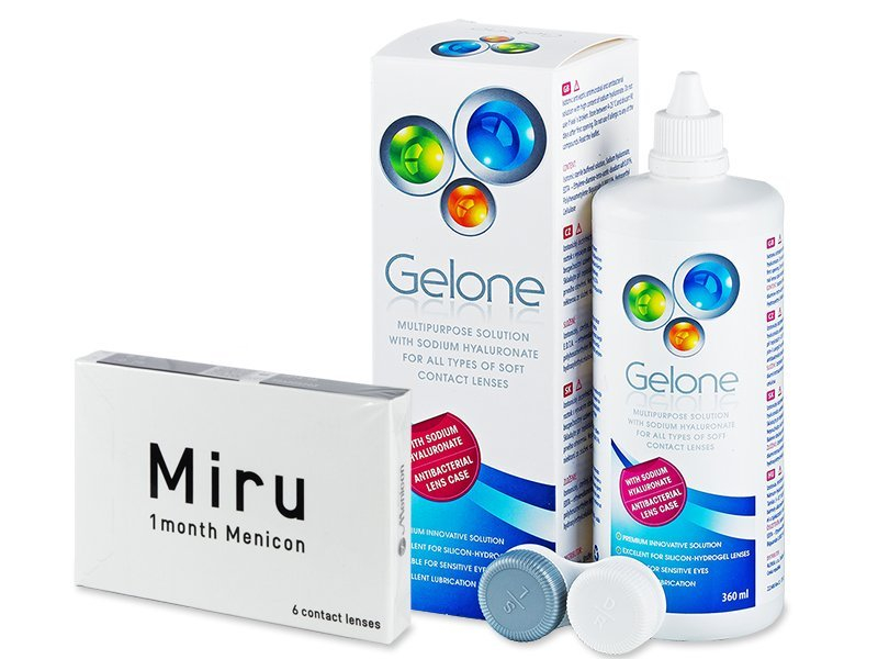Miru 1 Month (6 šošoviek) + roztok Gelone 360 ml - Výhodný balíček