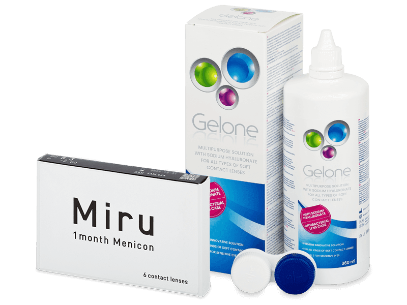 Miru 1month Menicon (6 šošoviek) + Gelone 360 ml - Výhodný balíček