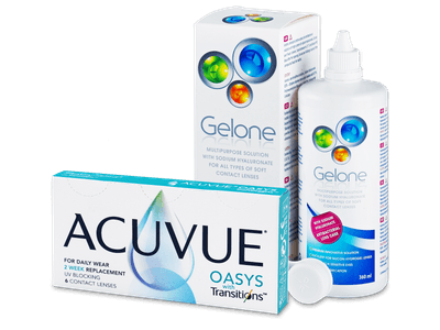 Acuvue Oasys with Transitions (6 šošoviek) + roztok Gelone 360 ml