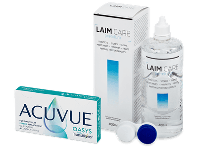 Acuvue Oasys with Transitions (6 šošoviek) + roztok Laim Care 400 ml