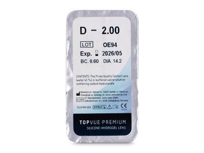 TopVue Premium (1 čočka) - Vzhľad blistra so šošovkou