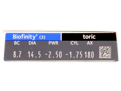 Biofinity Toric (3 šošovky) - Náhľad parametrov šošoviek