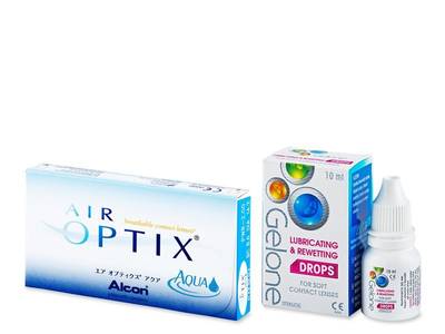 Air Optix Aqua (6 šošoviek) + očné kvapky Gelone - Starší vzhľad