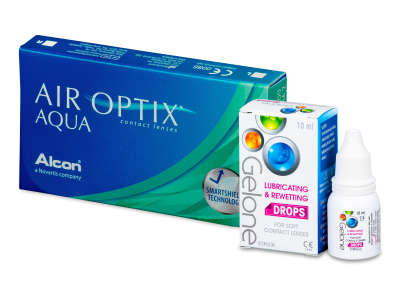 Air Optix Aqua (6 šošoviek) + očné kvapky Gelone - Package 