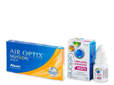 Air Optix Night and Day Aqua (6 šošoviek) + očné kvapky Gelone - Starší vzhľad
