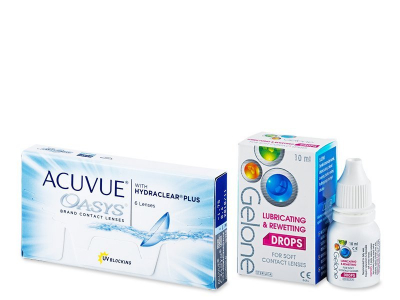 Acuvue Oasys (6 šošoviek) + očné kvapky Gelone