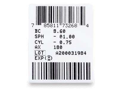 Bausch + Lomb ULTRA for Astigmatism (3 šošovky) - Náhľad parametrov šošoviek