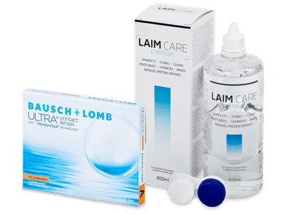 Bausch + Lomb ULTRA for Astigmatism (3 šošovky) + roztok Laim Care 400 ml