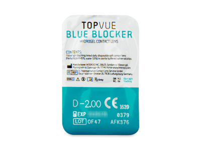 TopVue Blue Blocker (5 šošoviek) - Vzhľad blistra so šošovkou