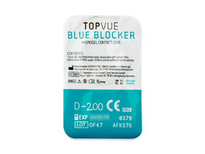 TopVue Blue Blocker (5 šošoviek) - Vzhľad blistra so šošovkou