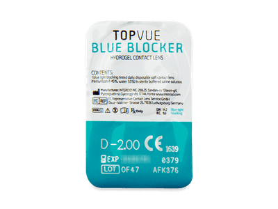 TopVue Blue Blocker (30 šošoviek) - Vzhľad blistra so šošovkou