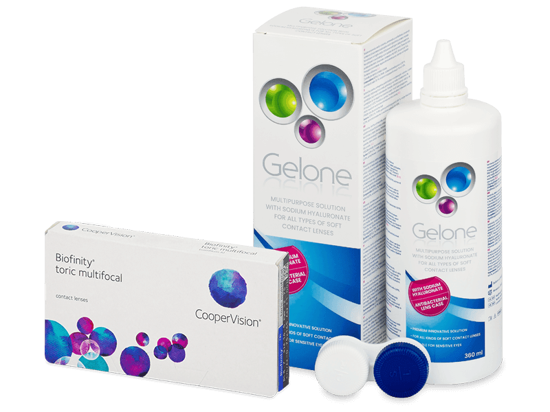 Biofinity Toric Multifocal (3 čočky) + Gelone 360 ml - Výhodný balíček