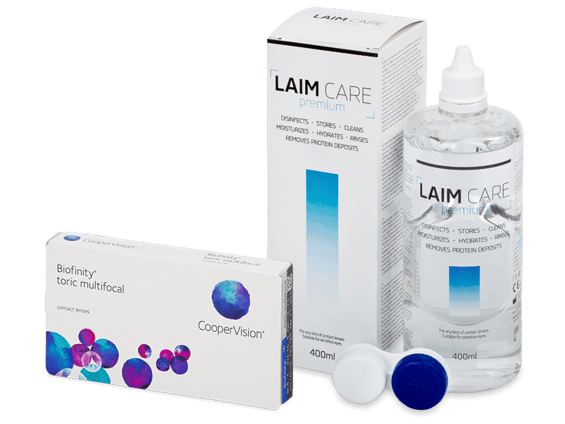 Biofinity Toric Multifocal (3 čočky) + roztok Laim Care 400 ml - Výhodný balíček