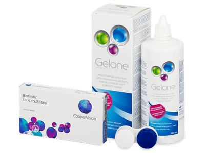 Biofinity Toric Multifocal (6 šošoviek) + roztok Gelone 360 ml